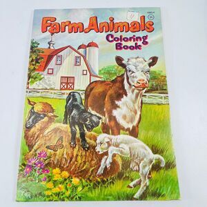 Farm Animals Coloring Book Western Publishing 1960 Vintage Paperback Uncolored